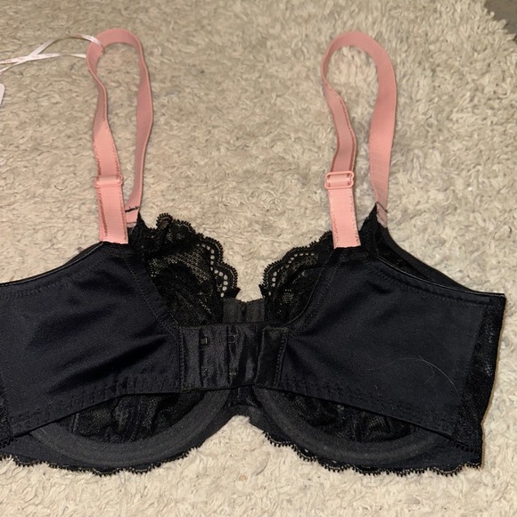 Freya Lace Offbeat Underwire Side Support Bra Black Pink‎ Straps Size US 30G - Picture 7 of 11